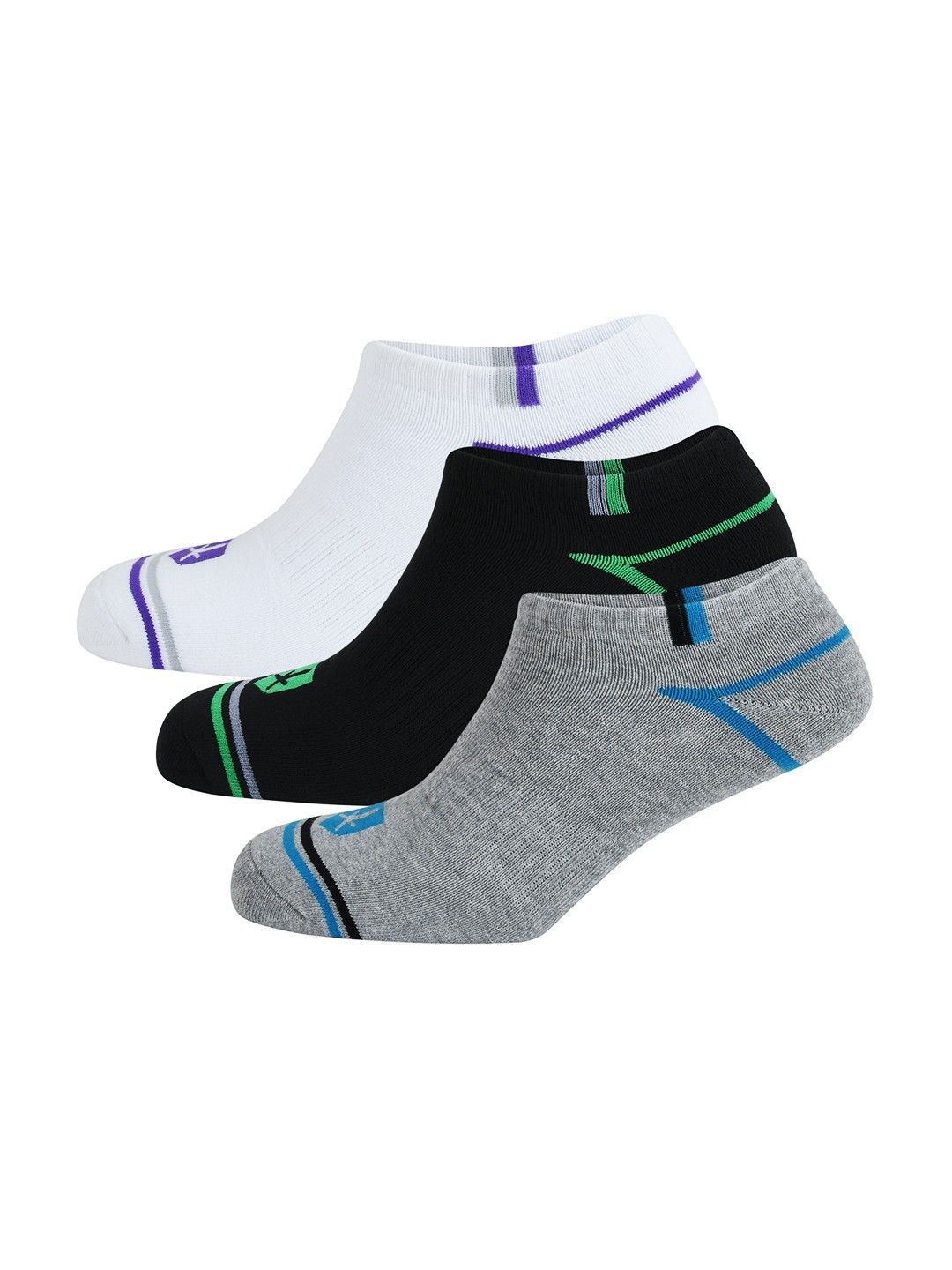 The Roadster Lifestyle Co Men Pack Of 3 Patterned Cotton Ankle-Length Socks
