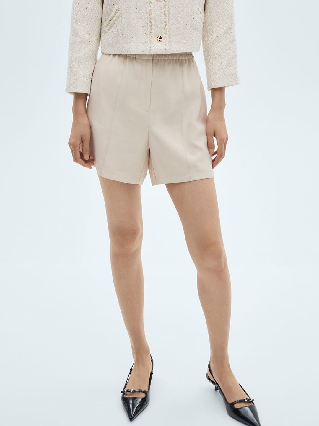 Pintuck Detailed Straight Shorts