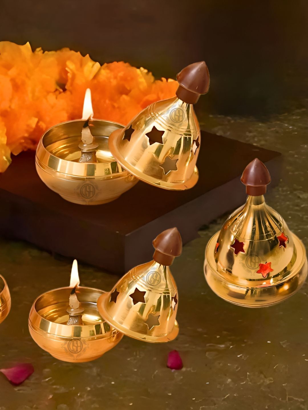 DSH Crafting Your Curiosity Brass Easy to Clean Diwali Diyas