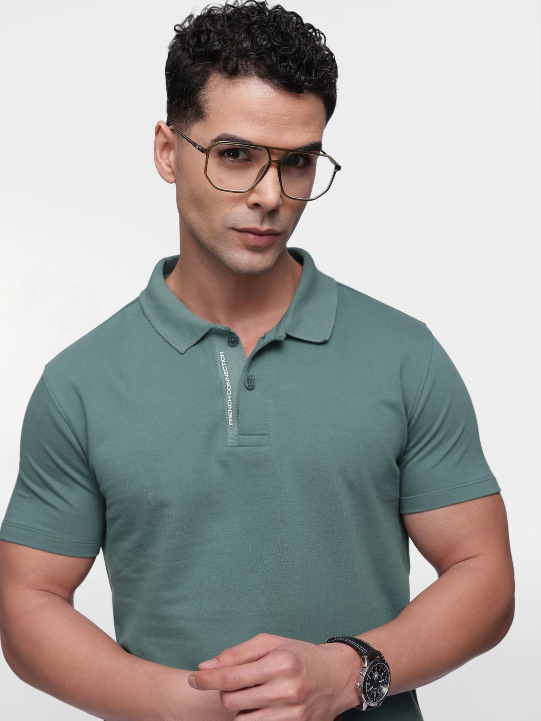 French Connection Polo Collar Pure Cotton T-shirt