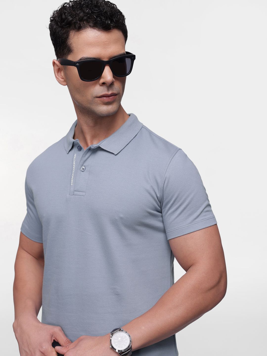 French Connection Polo Collar Pure Cotton T-shirt