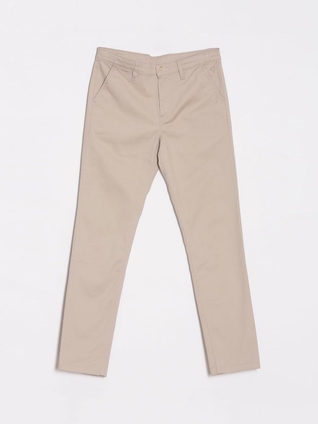 Allen Solly Junior Boys Cotton Slim Fit Mid-Rise Flat-Front Casual Trousers