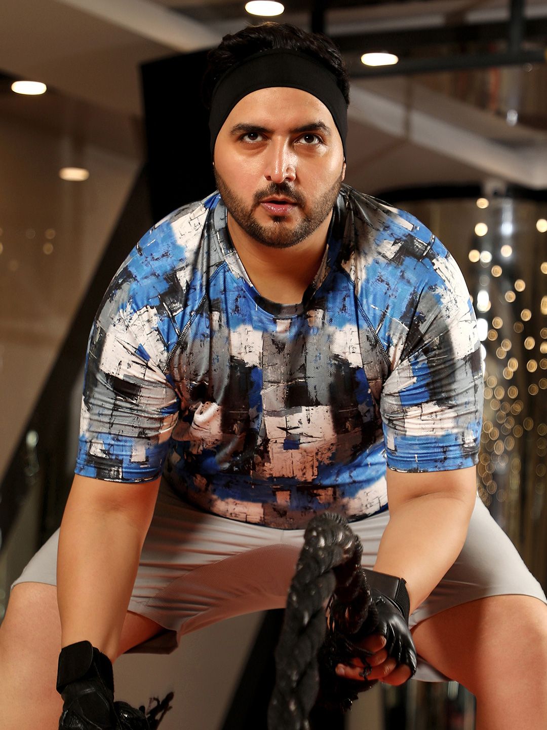 Instafab Plus Men Abstract Printed Round Neck Relaxed Fit T-shirt