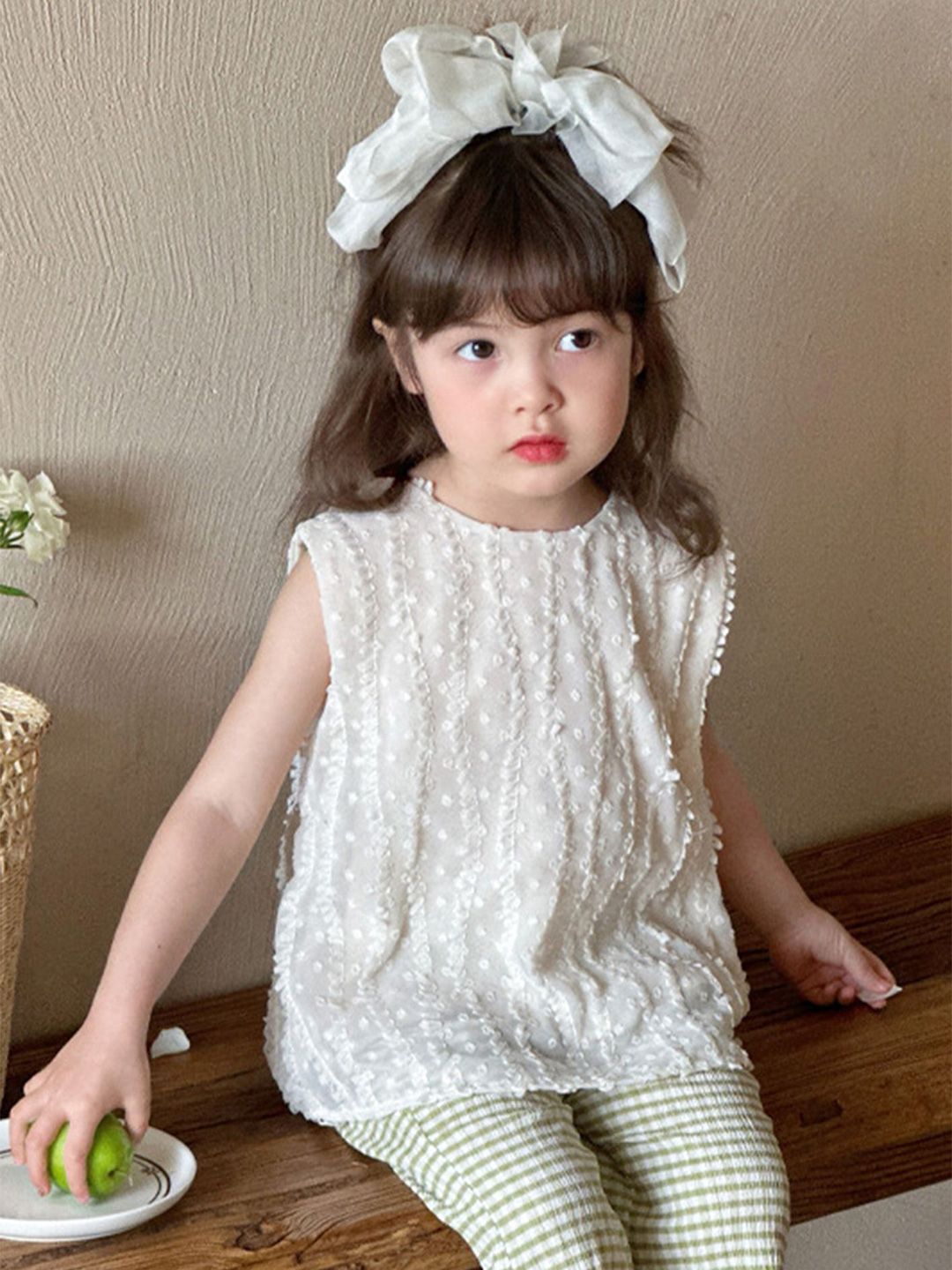 LULU & SKY  Self Design Sleeveless Top