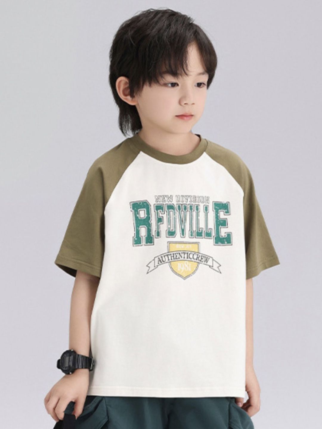 LULU & SKY Boys Typography Printed Round Neck Cotton T-shirt