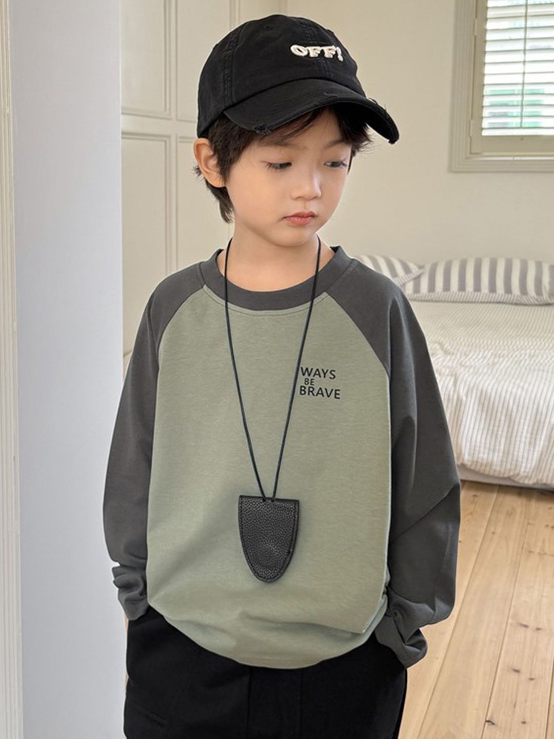 LULU & SKY Boys Typography Printed Round Neck Cotton Relaxed Fit T-shirt