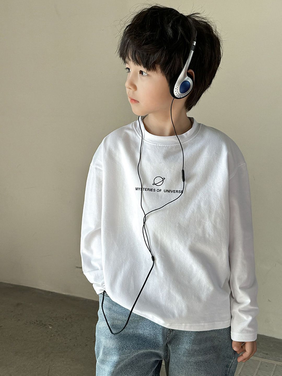 LULU & SKY Boys Typography Printed Round Neck Cotton Relaxed Fit T-shirt