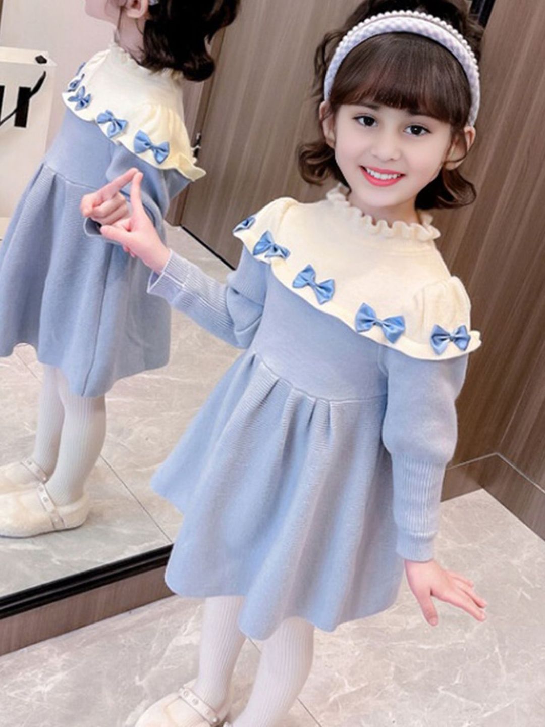 FOREVER FRIDAY Girls Colourblocked Fit & Flare Dress