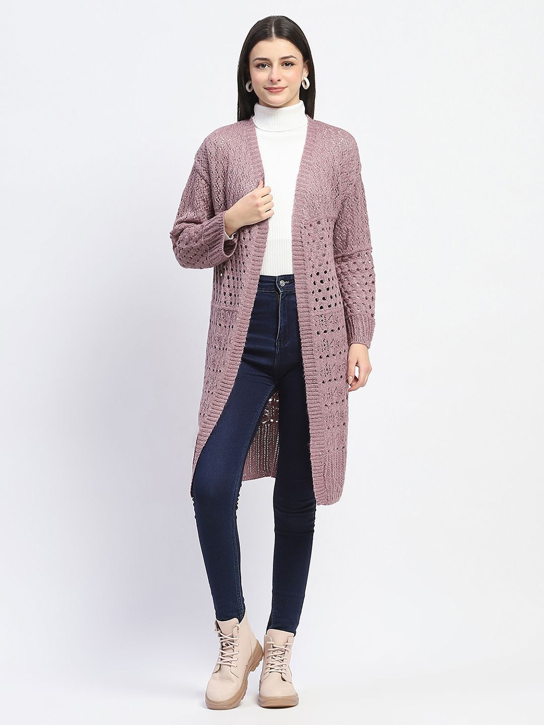 Madame Self Design Open-Front Longline Shrug