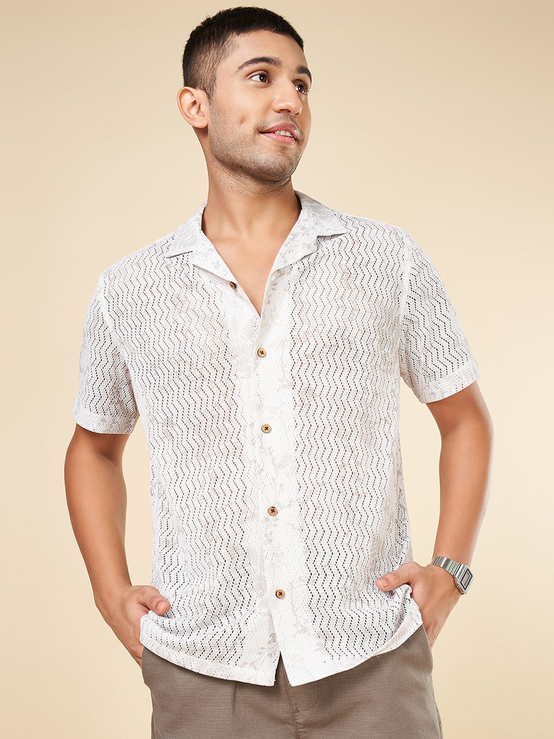 7 Alt by Pantaloons Men Opaque Casual Shirt