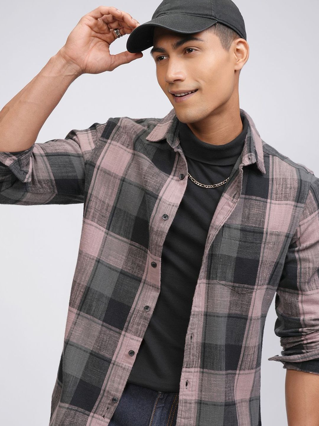 HIGHLANDER Men Checked Slim Fit Casual Regular Fit Shirt