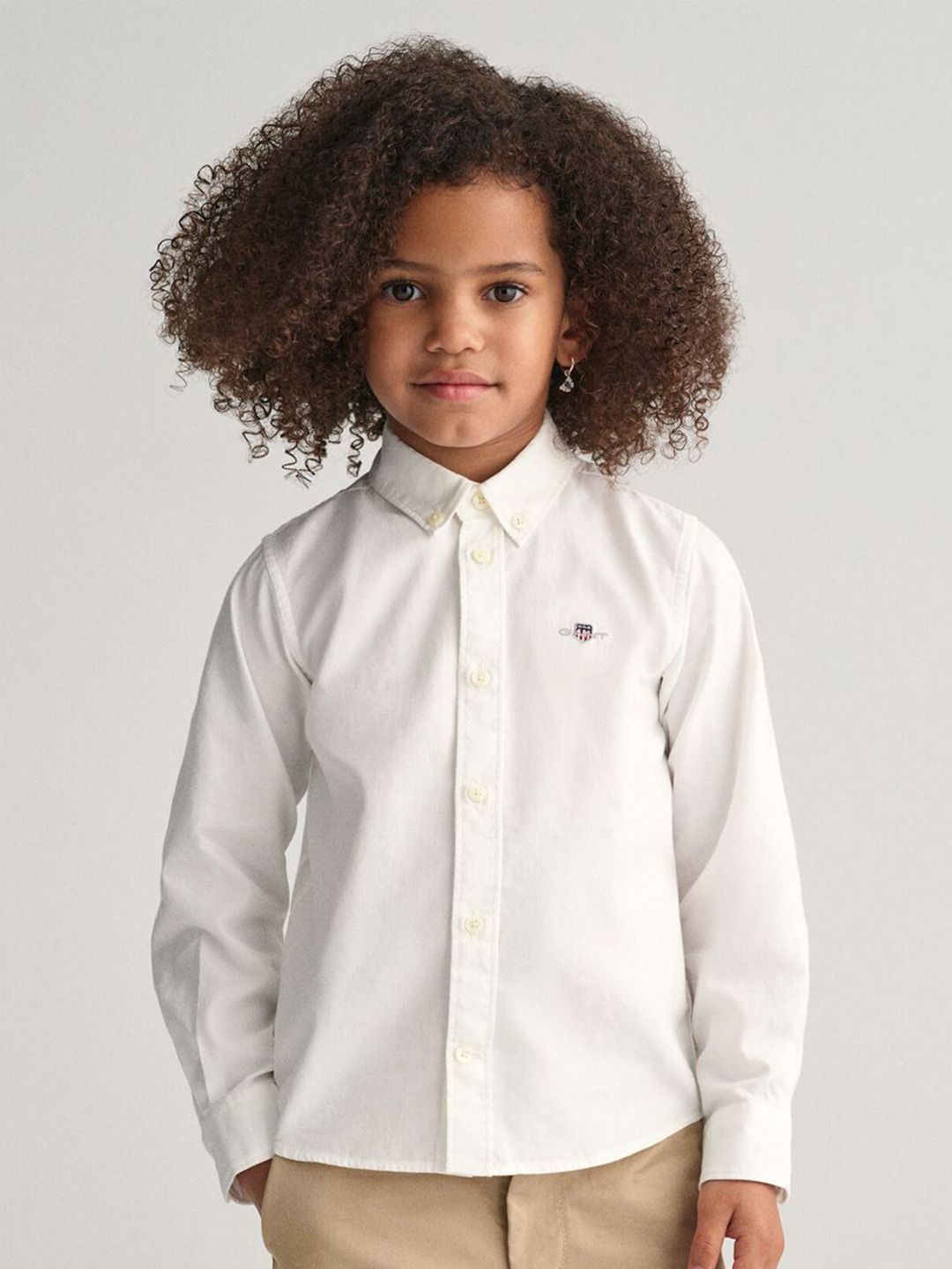 GANT Unisex Kids Button-Down Oxford Solid Cotton Casual Shirt