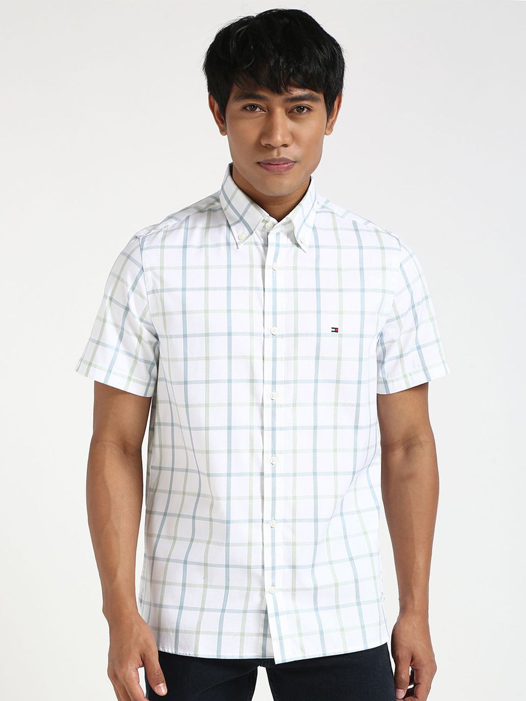 Tommy Hilfiger Tommy Hilfiger Men Button-Down Collar Checked Cotton Casual Shirt