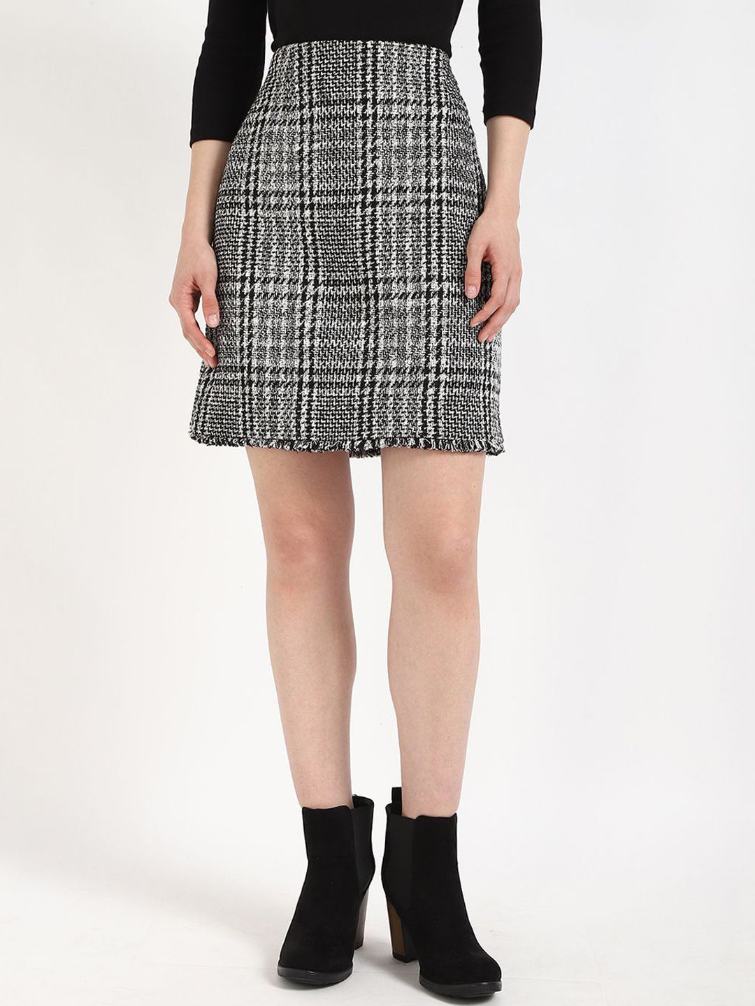 Calvin Klein Jeans Women Checked A-Line Above Knee Skirt