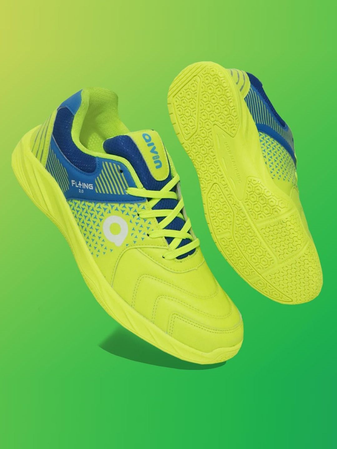 Aivin Men Green & Blue Flying 2.0 Badminton Shoes