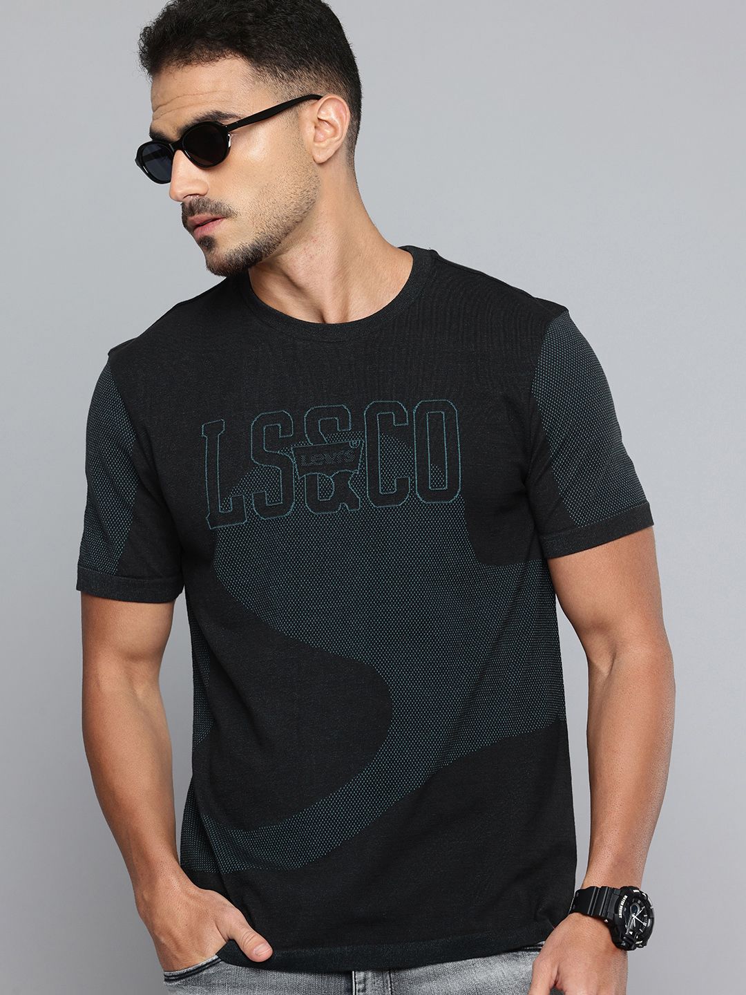 Graphic Self Design Slim Fit T-shirt deal from myntra Graphic Self Design Slim Fit T-shirt deal from myntra