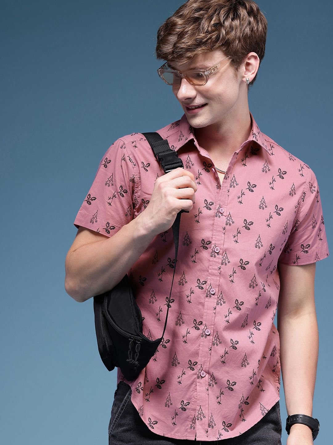 HERE&NOW Floral Printed Pure Cotton Casual Shirt