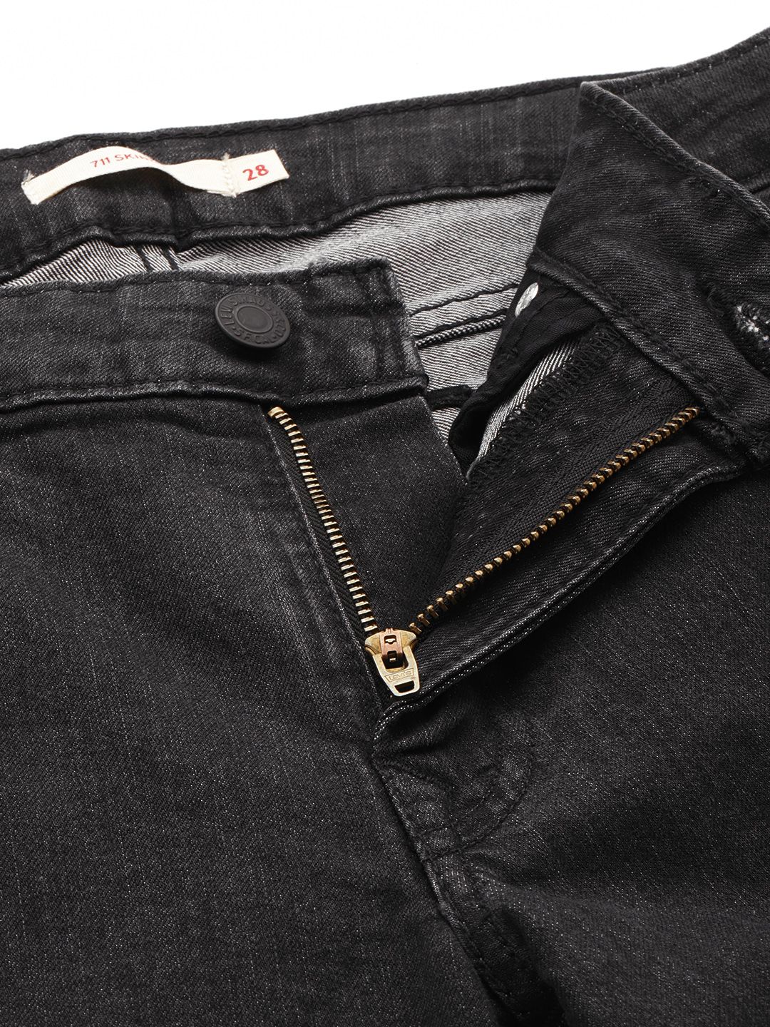 711 Black Skinny Fit Mid Rise Jeans