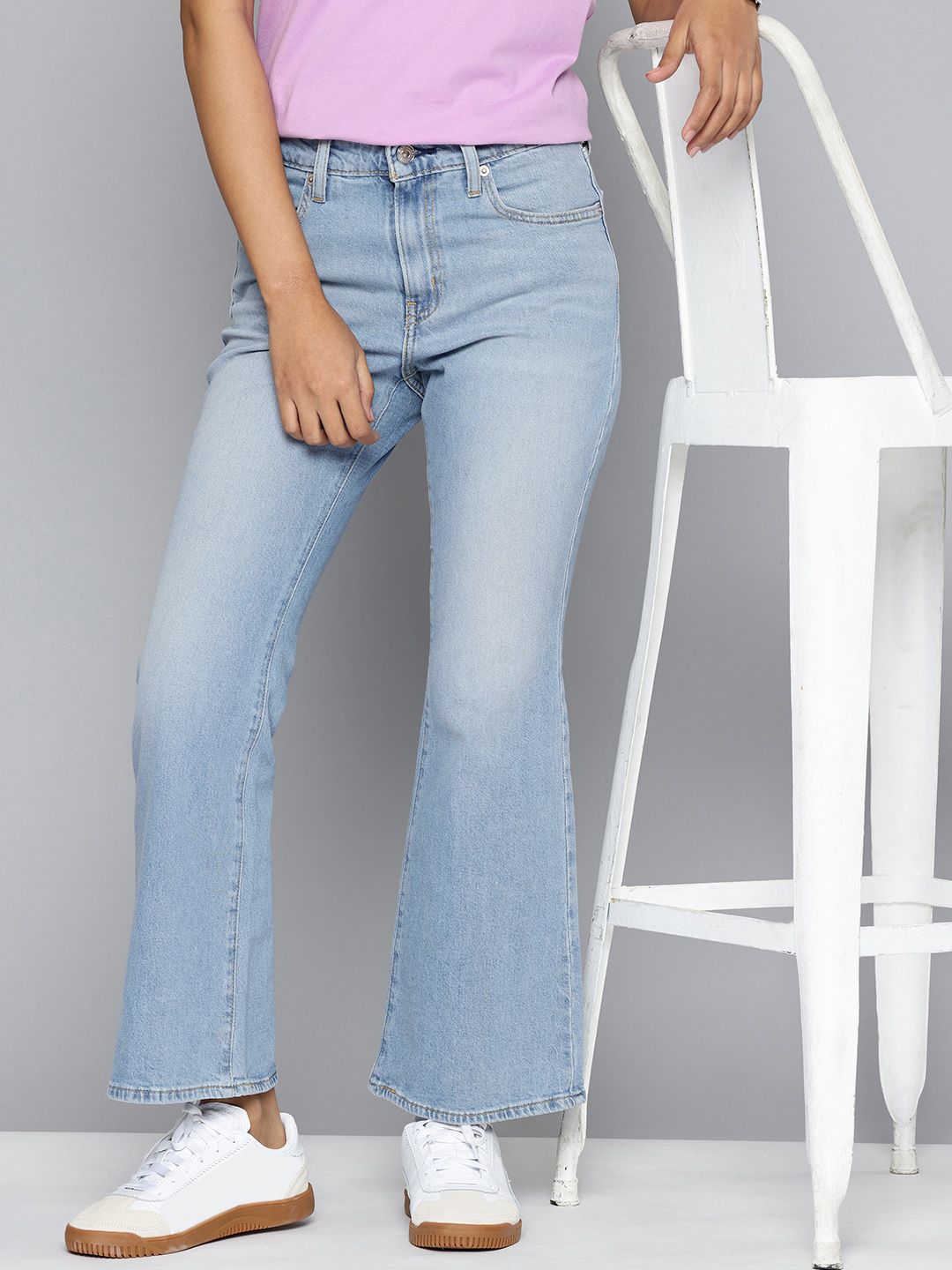 Levi's® 726® HIGH RISE FLARE - Flared Jeans - blue wave mid/blauw denim/bluedenim