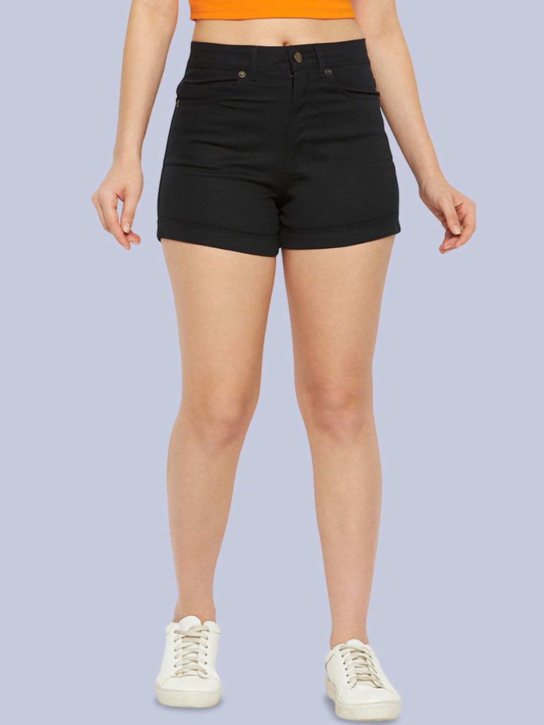 Hypernation Women Slim Fit Denim Shorts
