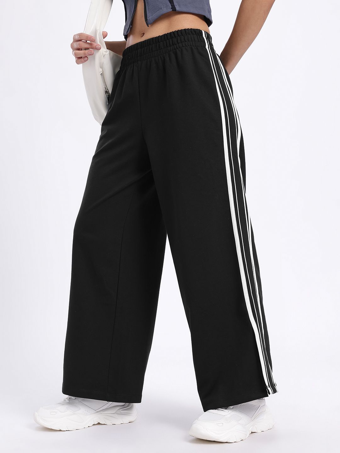 Buy glitchez Women Side Slit Wide Leg Track Pants - Track Pants