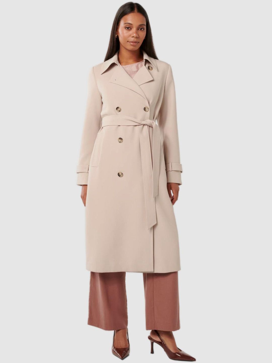 Buy Forever New Women Double Breasted Trench Coat - Coats for