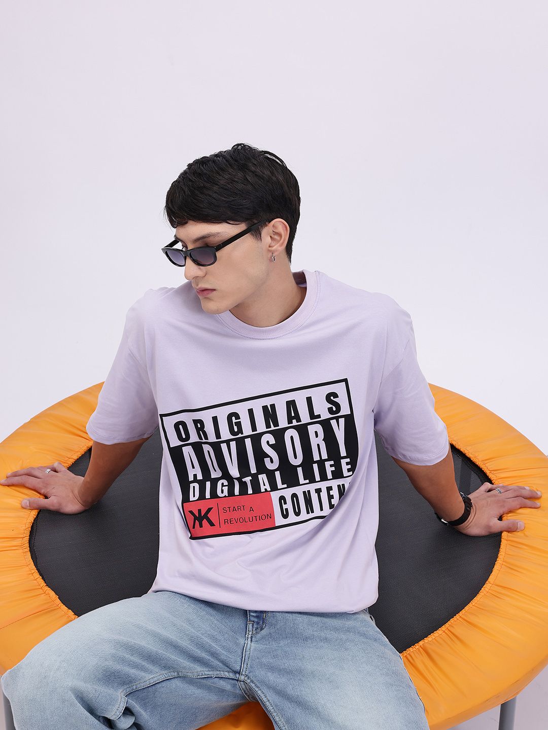 Kook N Keech Printed Drop-Shoulder Sleeves Pure Cotton Oversized T-shirt