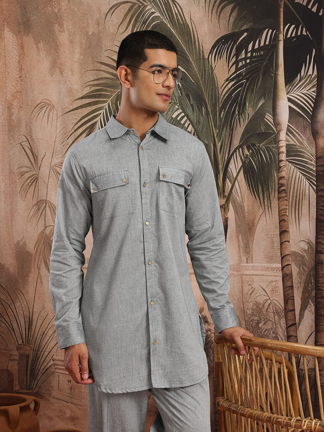 Sangria Sangria Pure Cotton Kurta with Trousers
