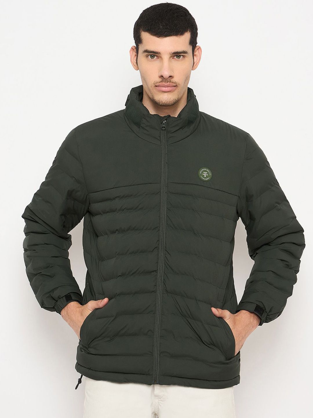 Duke Men Mock Collar Solid Casual Padded Jacket
