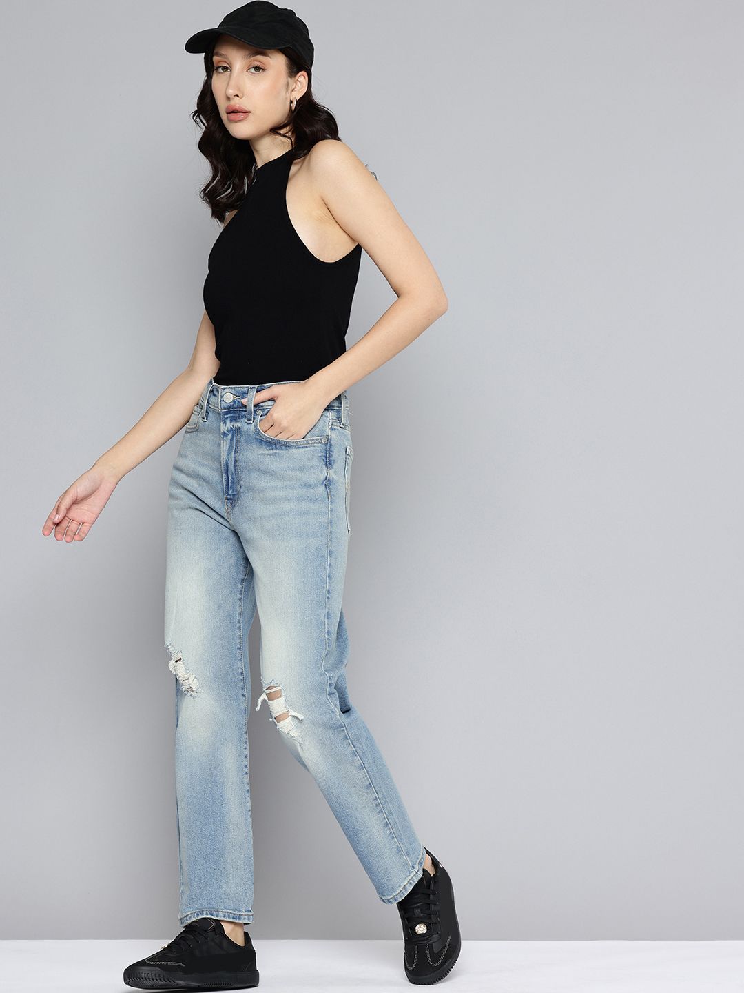 Blue Wedgie Straight Fit Mid Rise Jeans