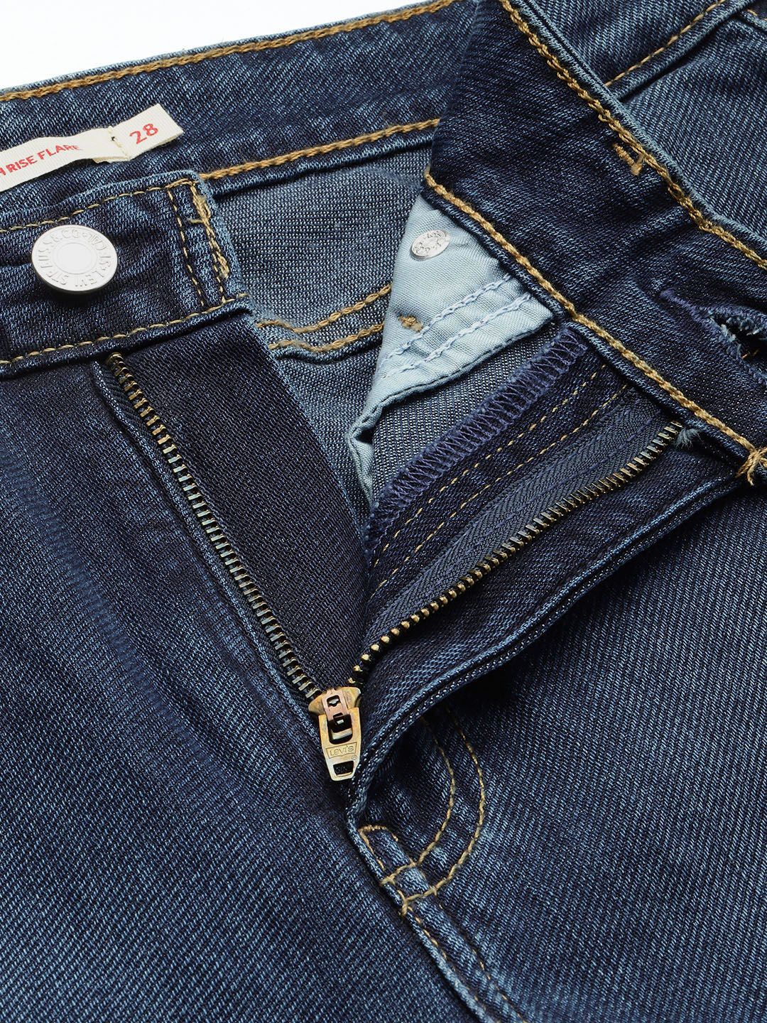 Mid Rise Flared Fit Navy Jeans