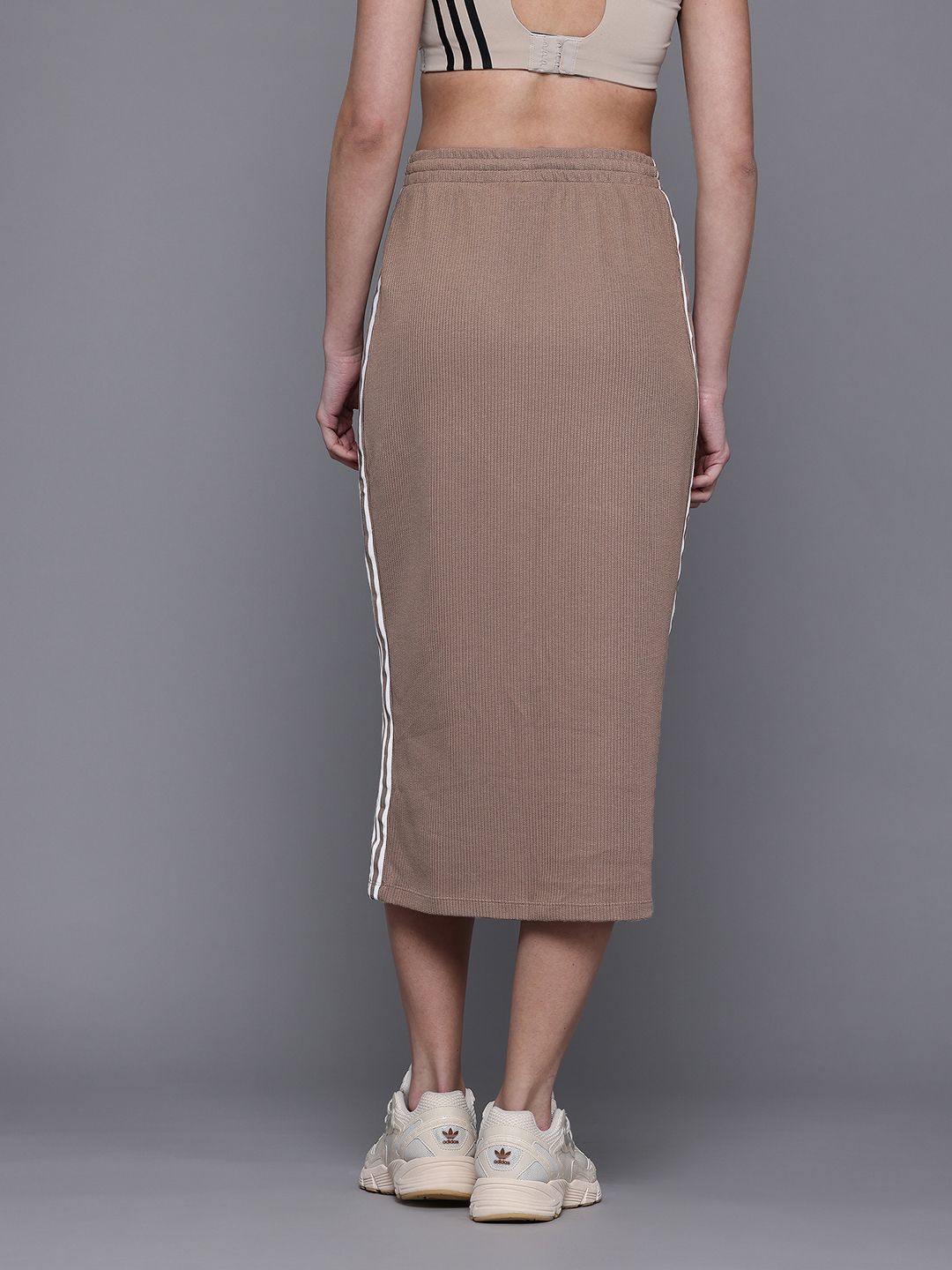 Buy ADIDAS Originals Side Striped Knitted Midi Skirt - Skirts for