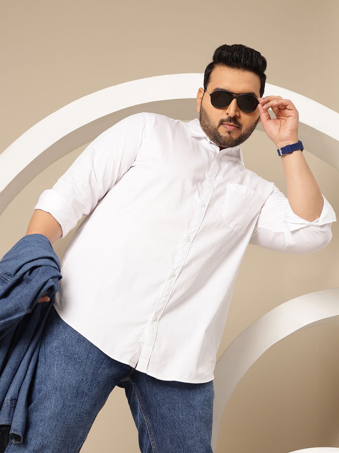 Sztori Men Plus Size Premium Pure Cotton Casual Shirt