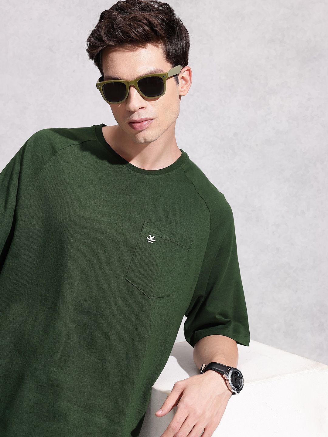 WROGN Raglan Sleeves Pure Cotton Oversized T-shirt