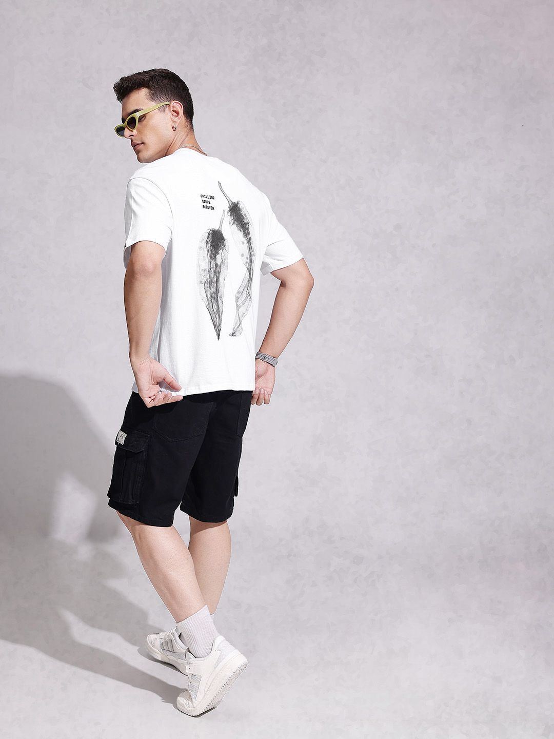 WROGN Pure Cotton Graphic Printed Oversized T-shirt
