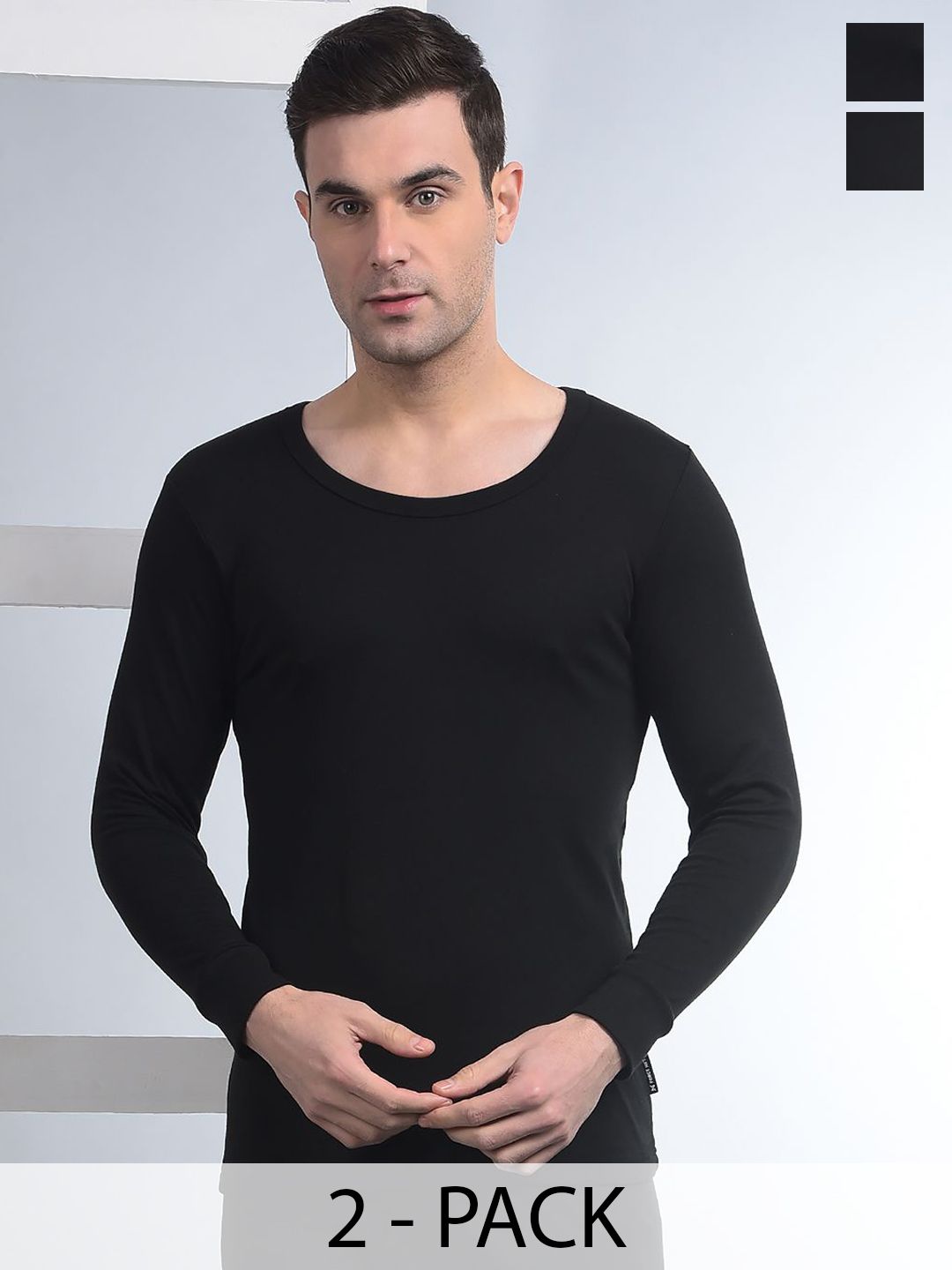 Force NXT Men Pack Of 2 Cotton Thermal Tops