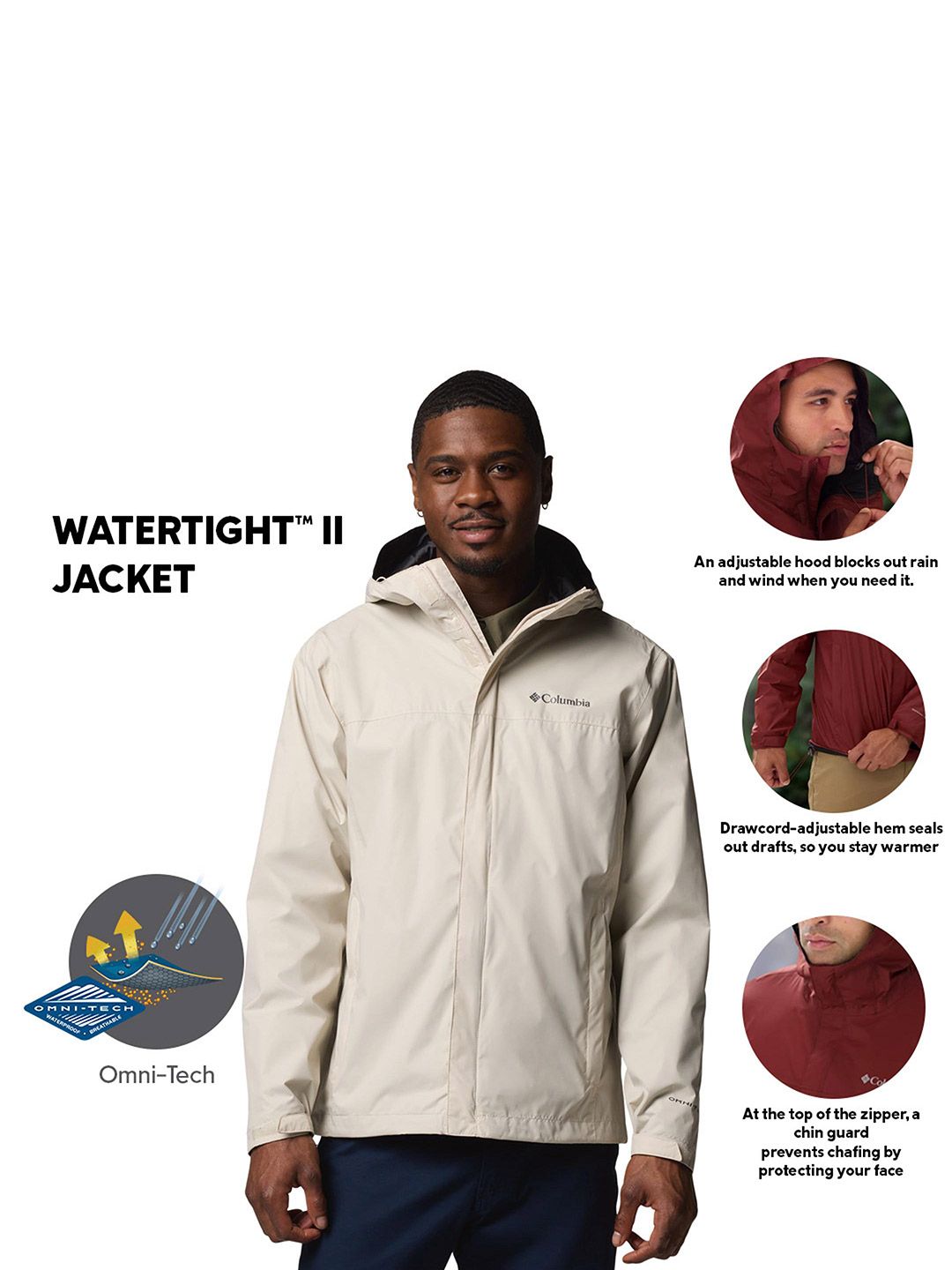 Buy Columbia Men Omni-Tech Watertight II Rain Jacket - Rain Jacket