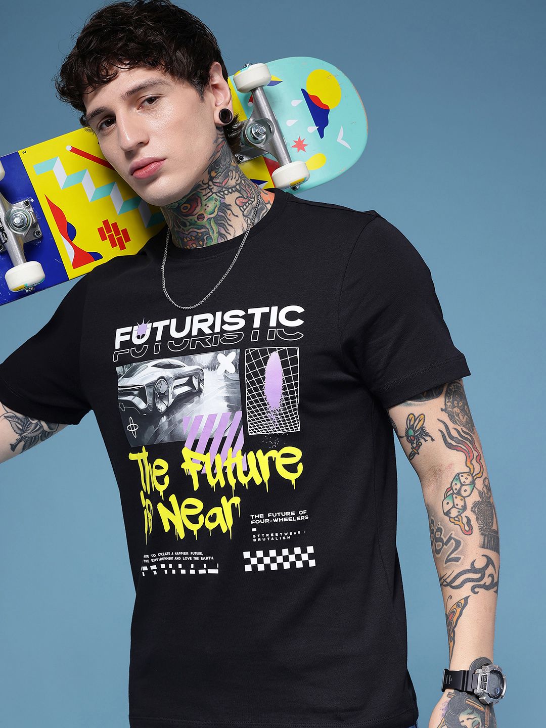 HERE&NOW Graphic Printed Pure Cotton T-shirt