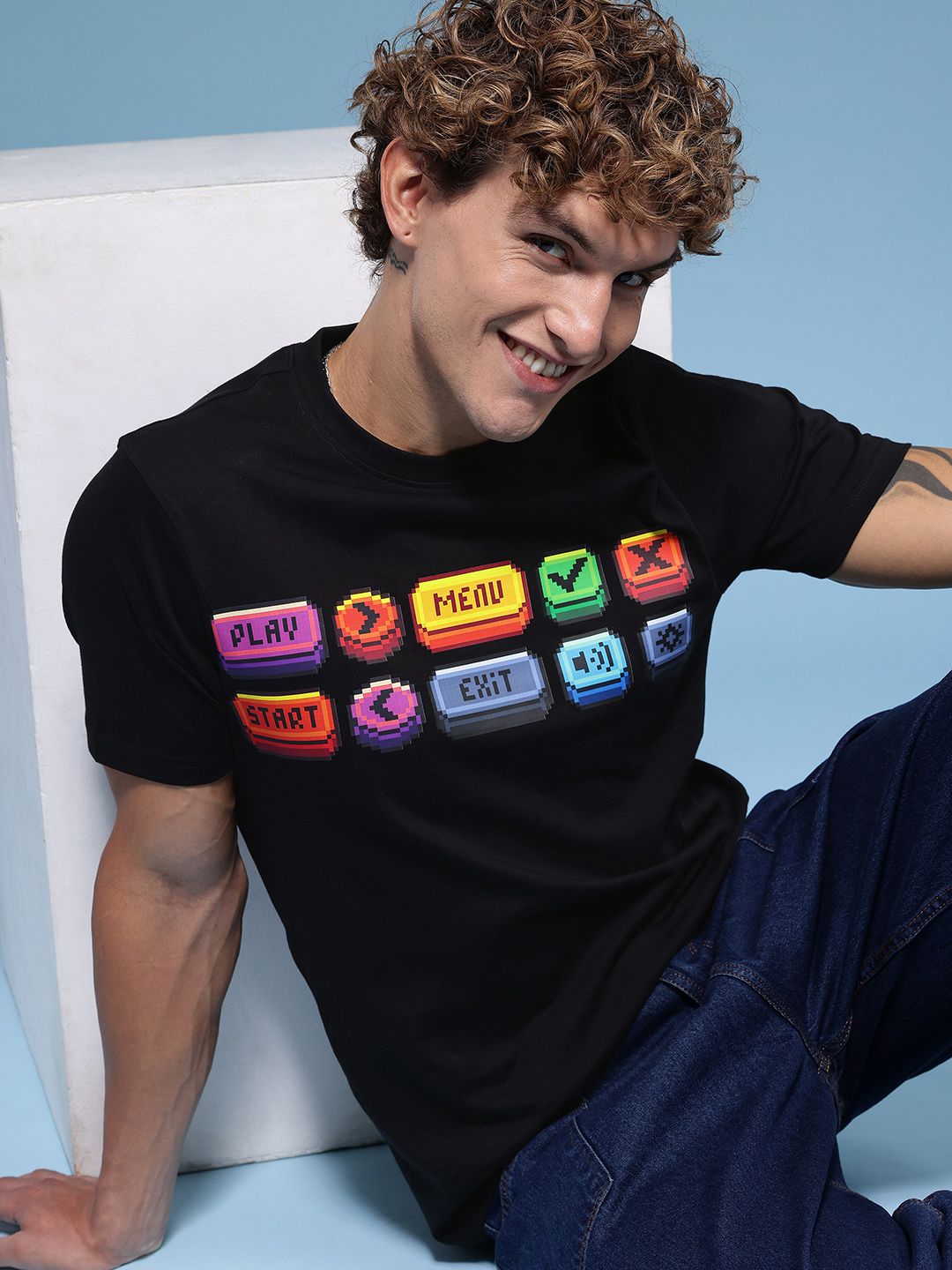 HERE&NOW Graphic Printed Pure Cotton T-shirt