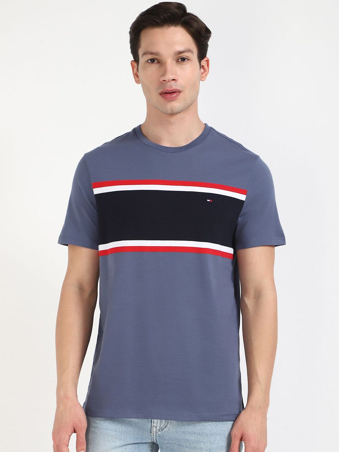 Tommy Hilfiger Tommy Hilfiger Men Striped Raw Edge T-shirt