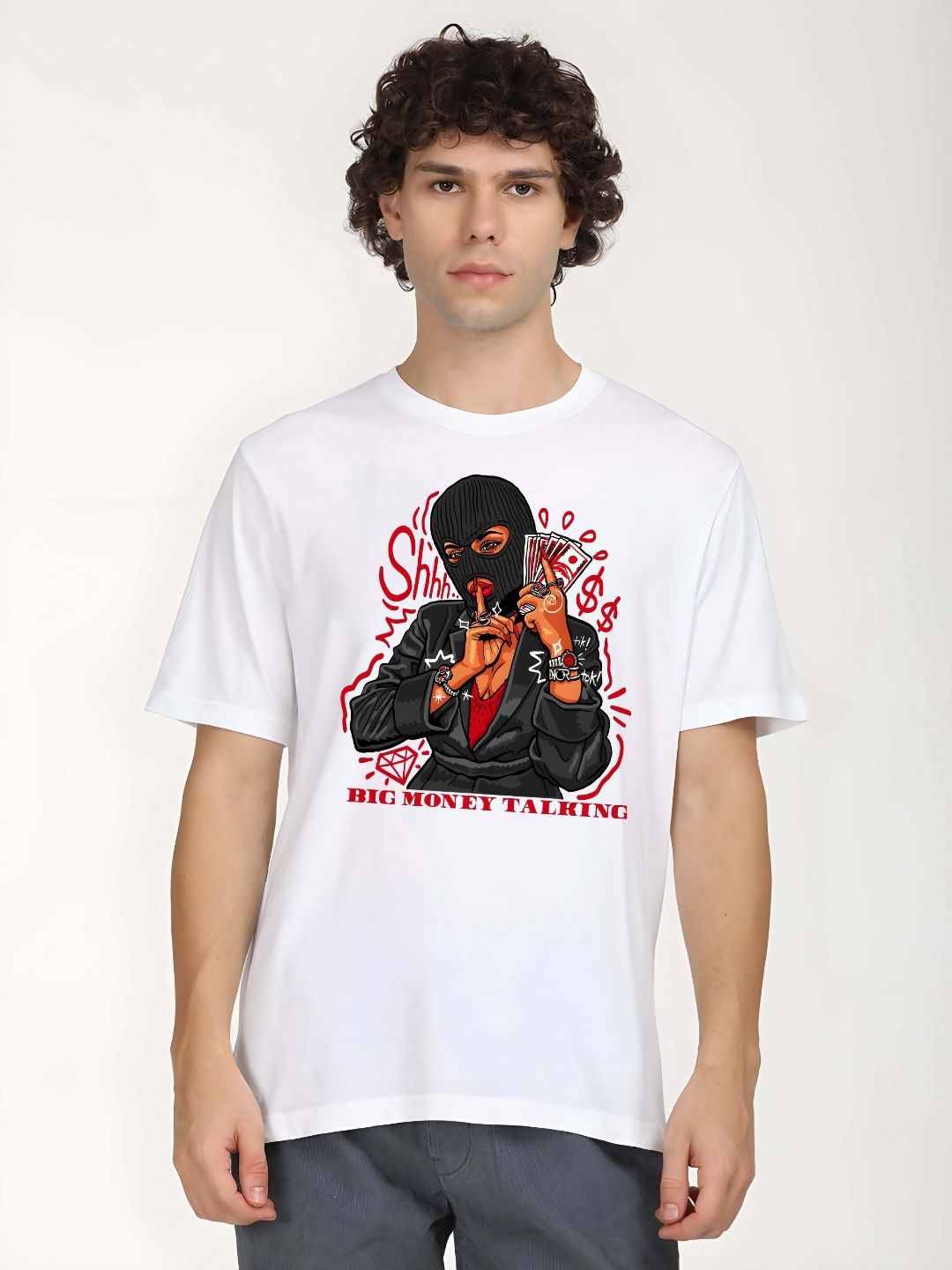 KAIDO Men Graphic Printed Round Neck Cotton T-shirt