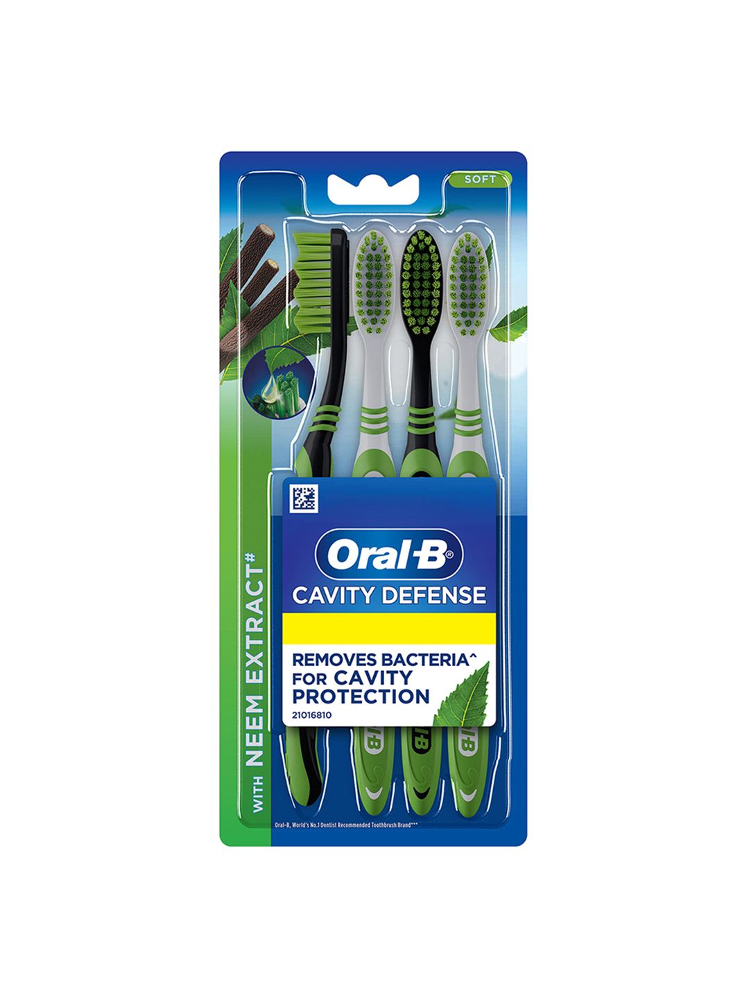 エムネム⭐︎歯ブラシ Buy Oral - B Set of 4 Cavity Defense 123 Toothbrush with Neem
