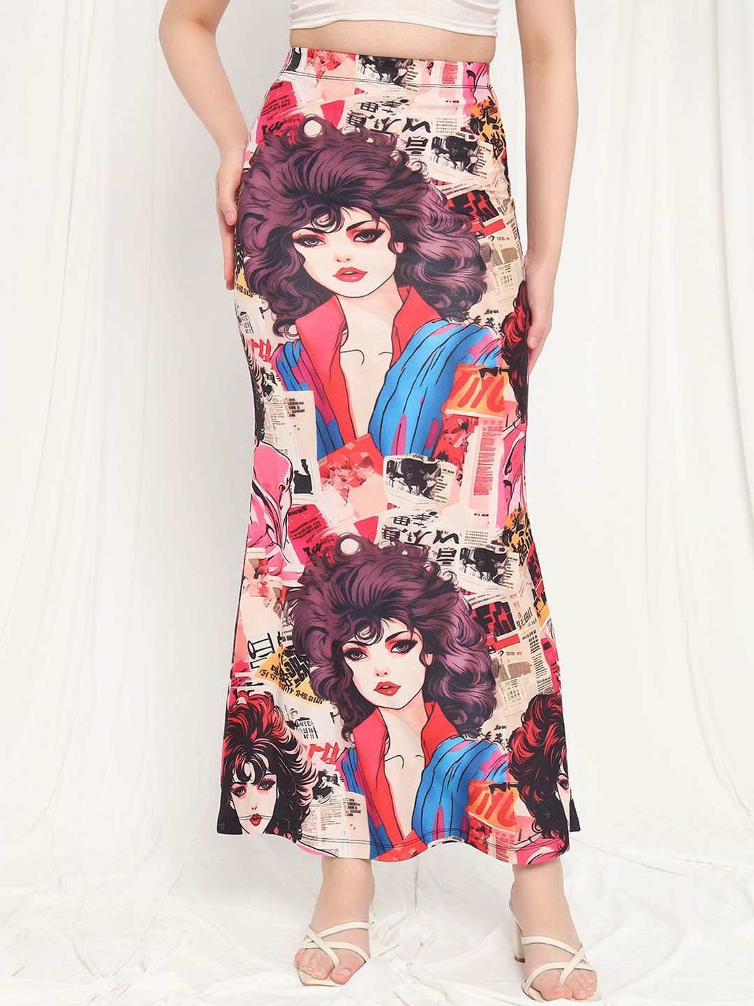 BAESD Women Printed Pencil Maxi Skirt