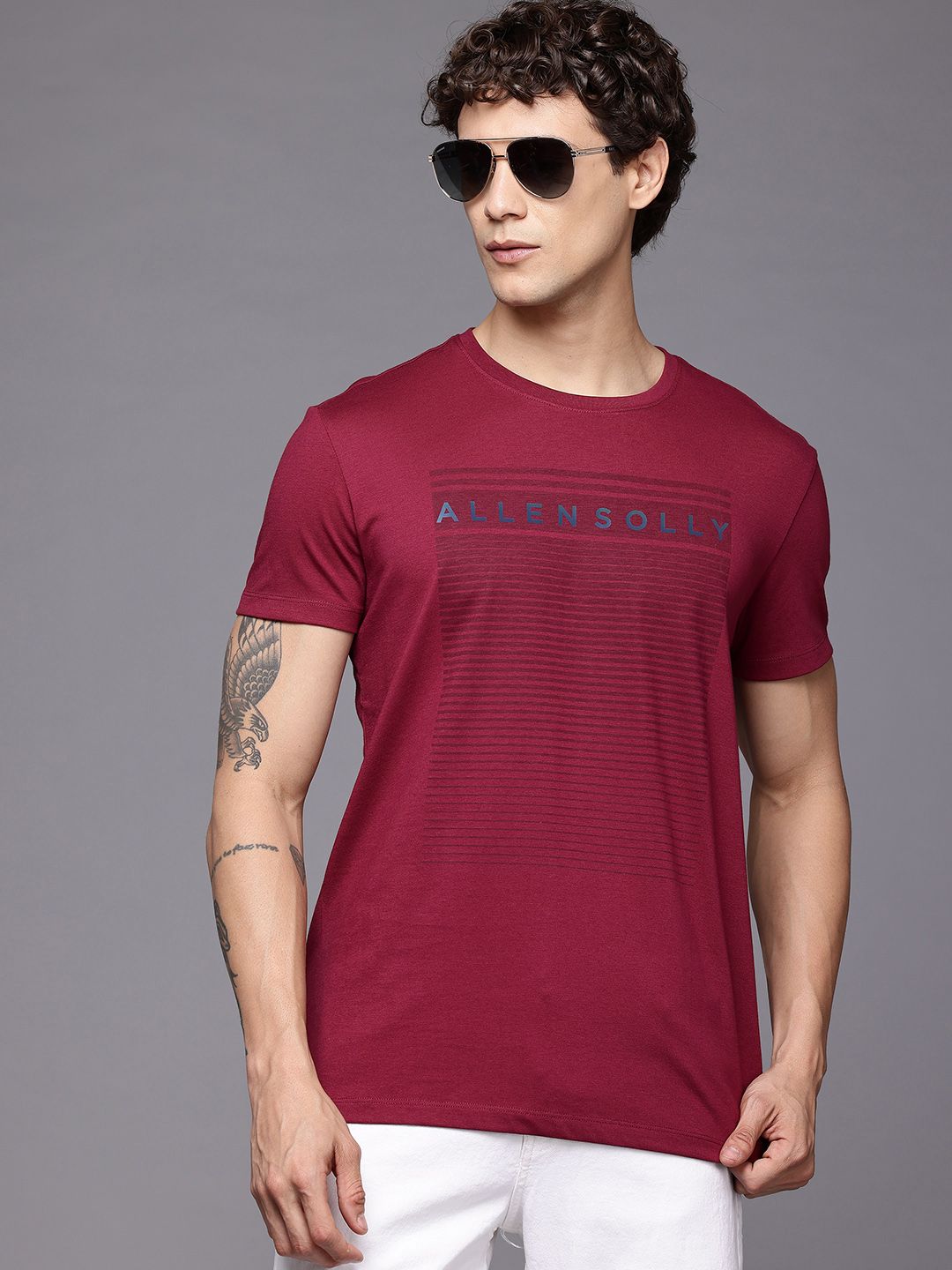 Allen Solly Men Typography Printed Slim Fit T-shirt