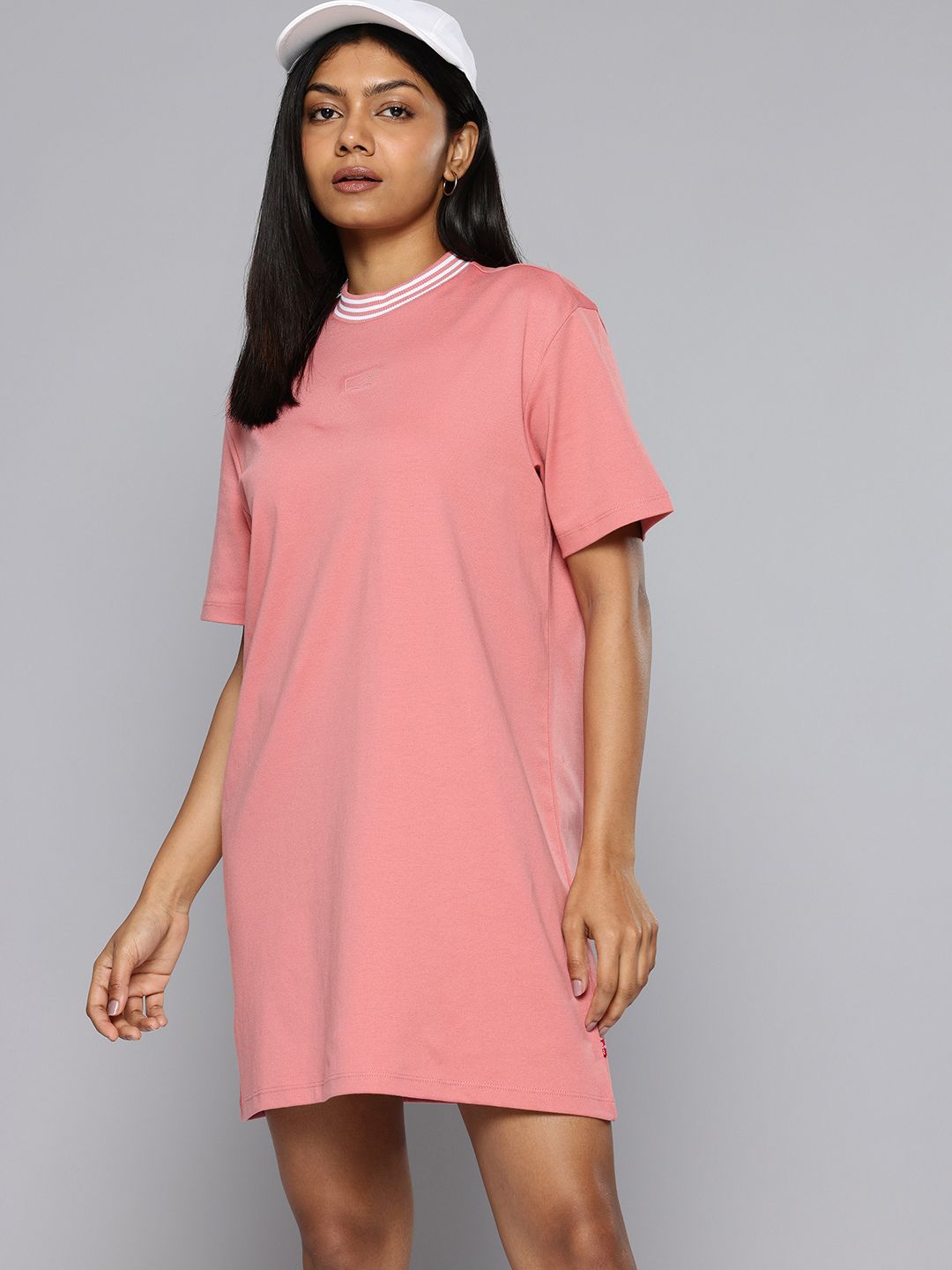 strapless open back dress Stretchable Cotton Lycra Mini Night Dress With Solid Pattern, Short Sleeves