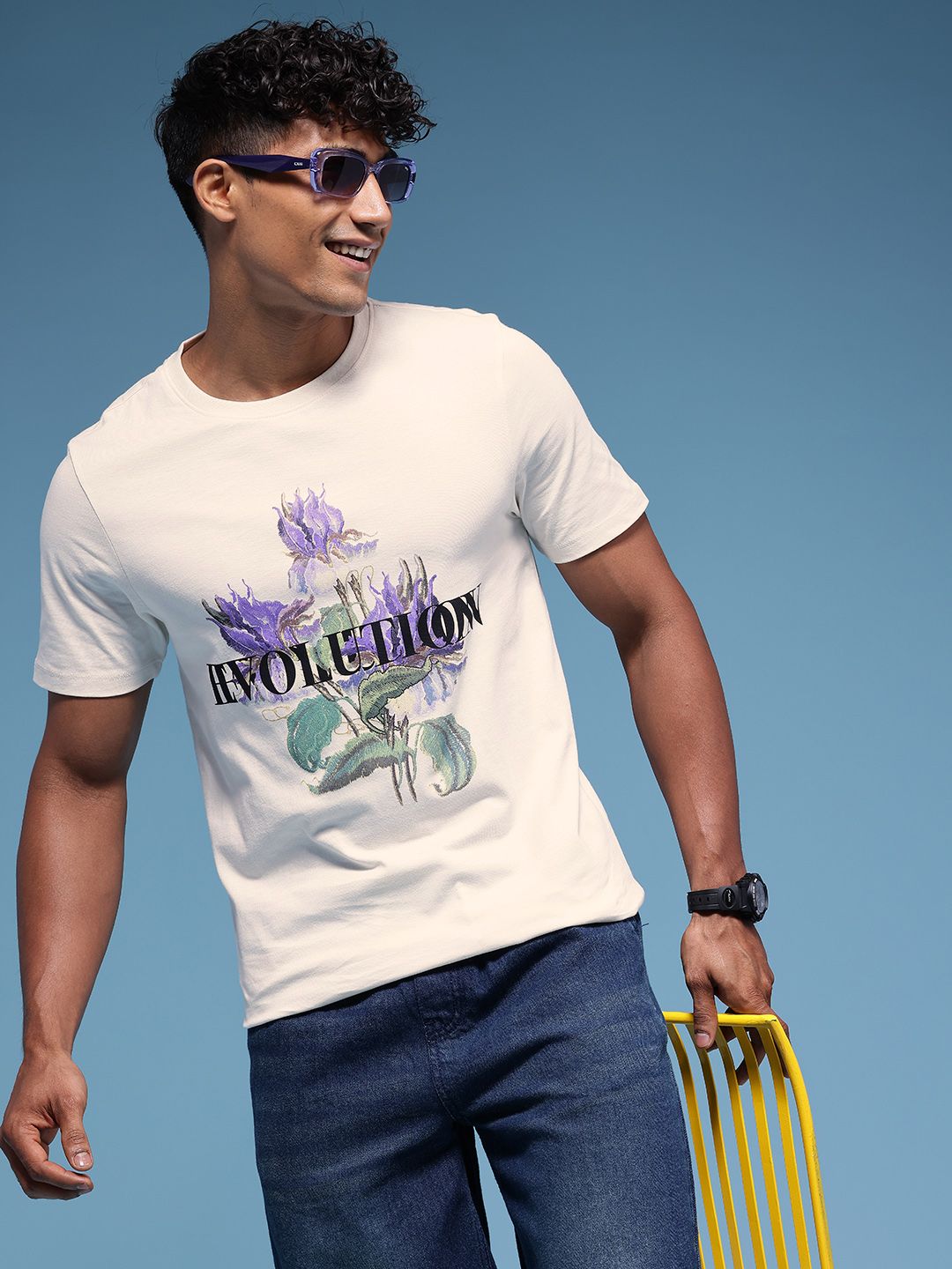 HERE&NOW Graphic Printed Pure Cotton T-shirt