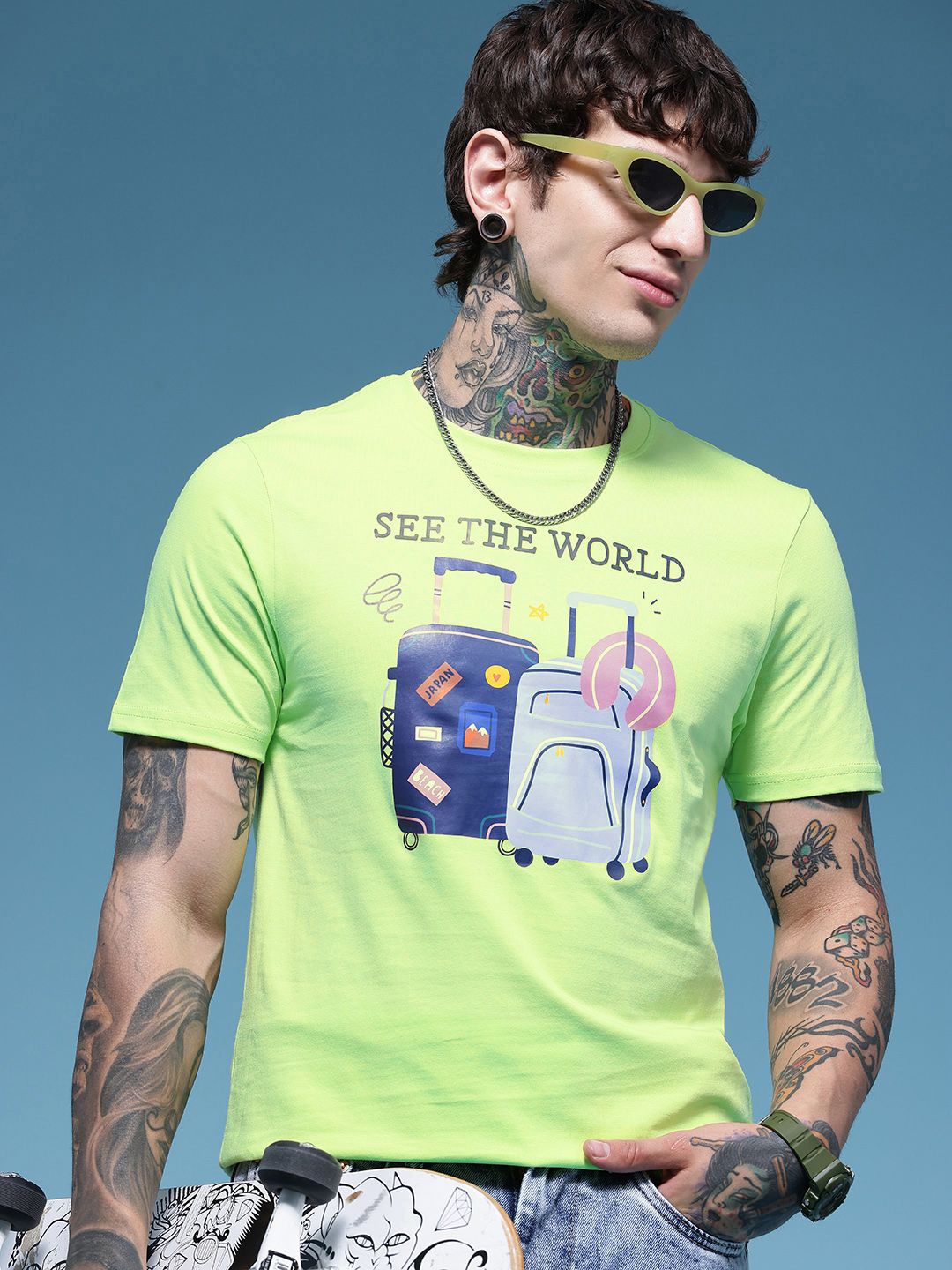 HERE&NOW Graphic Printed Pure Cotton T-shirt