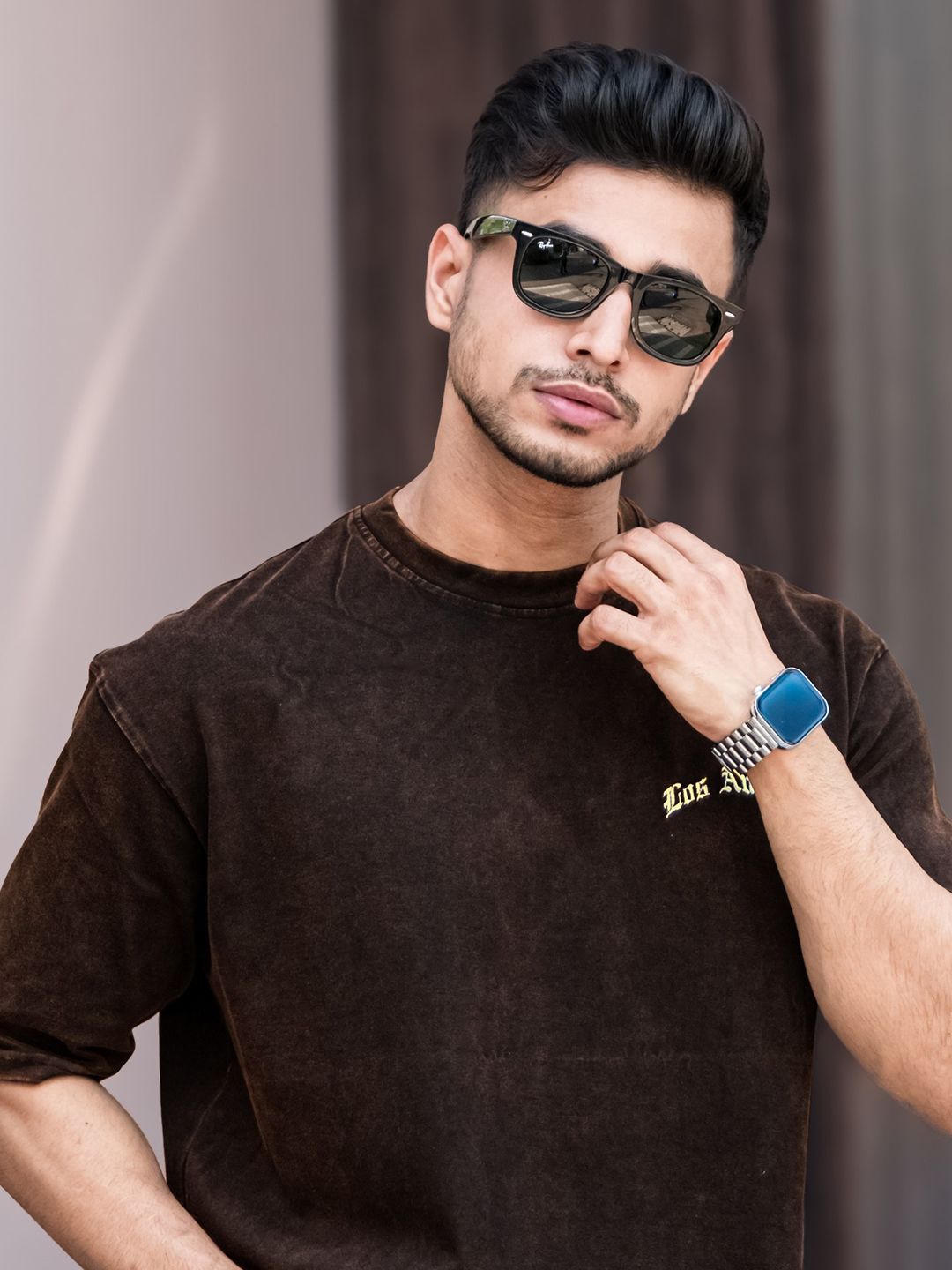 Maniac Men Solid Round Neck Cotton Relaxed Fit T-shirt