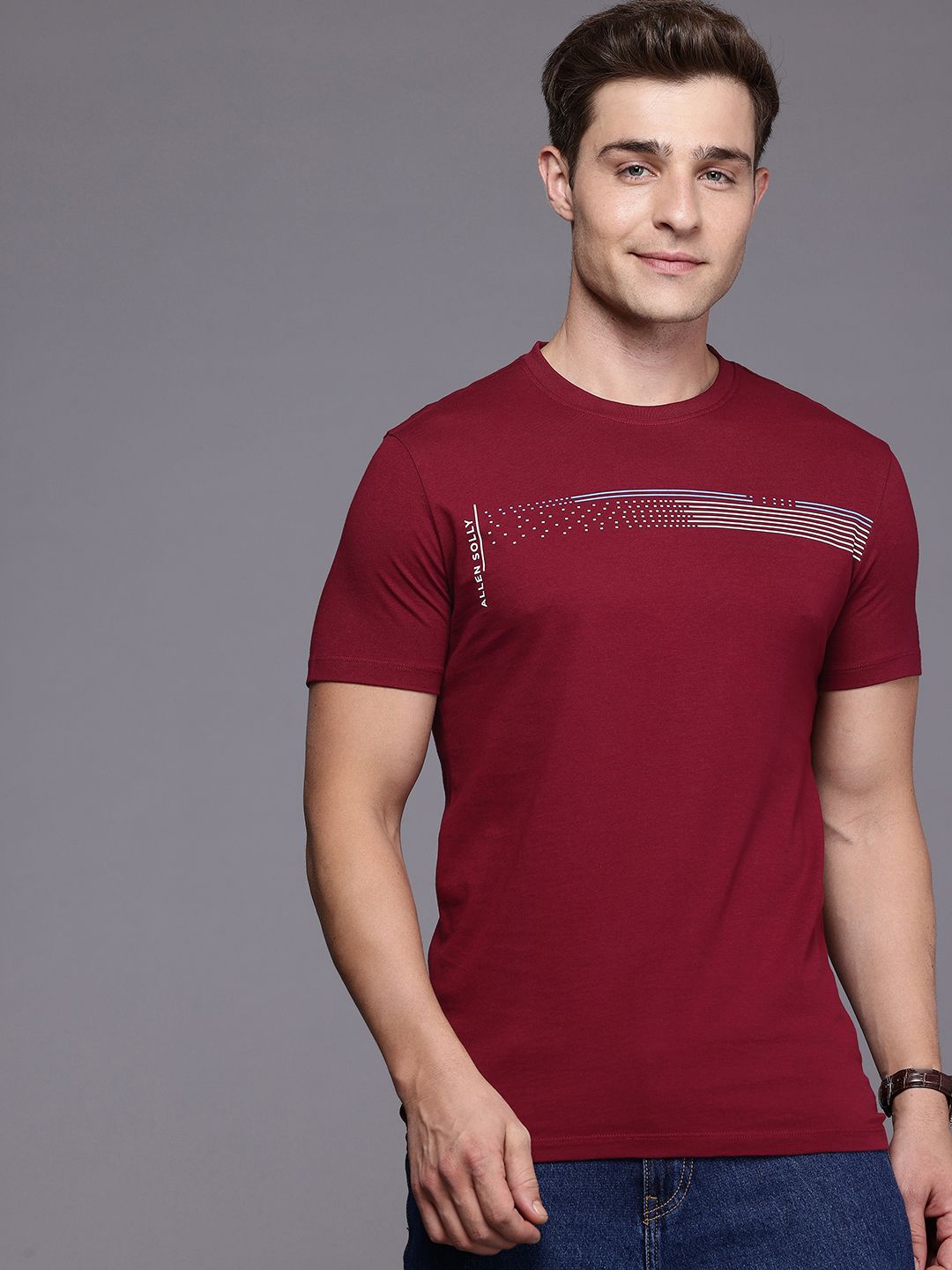 Allen Solly Printed Pure Cotton Slim Fit T-shirt