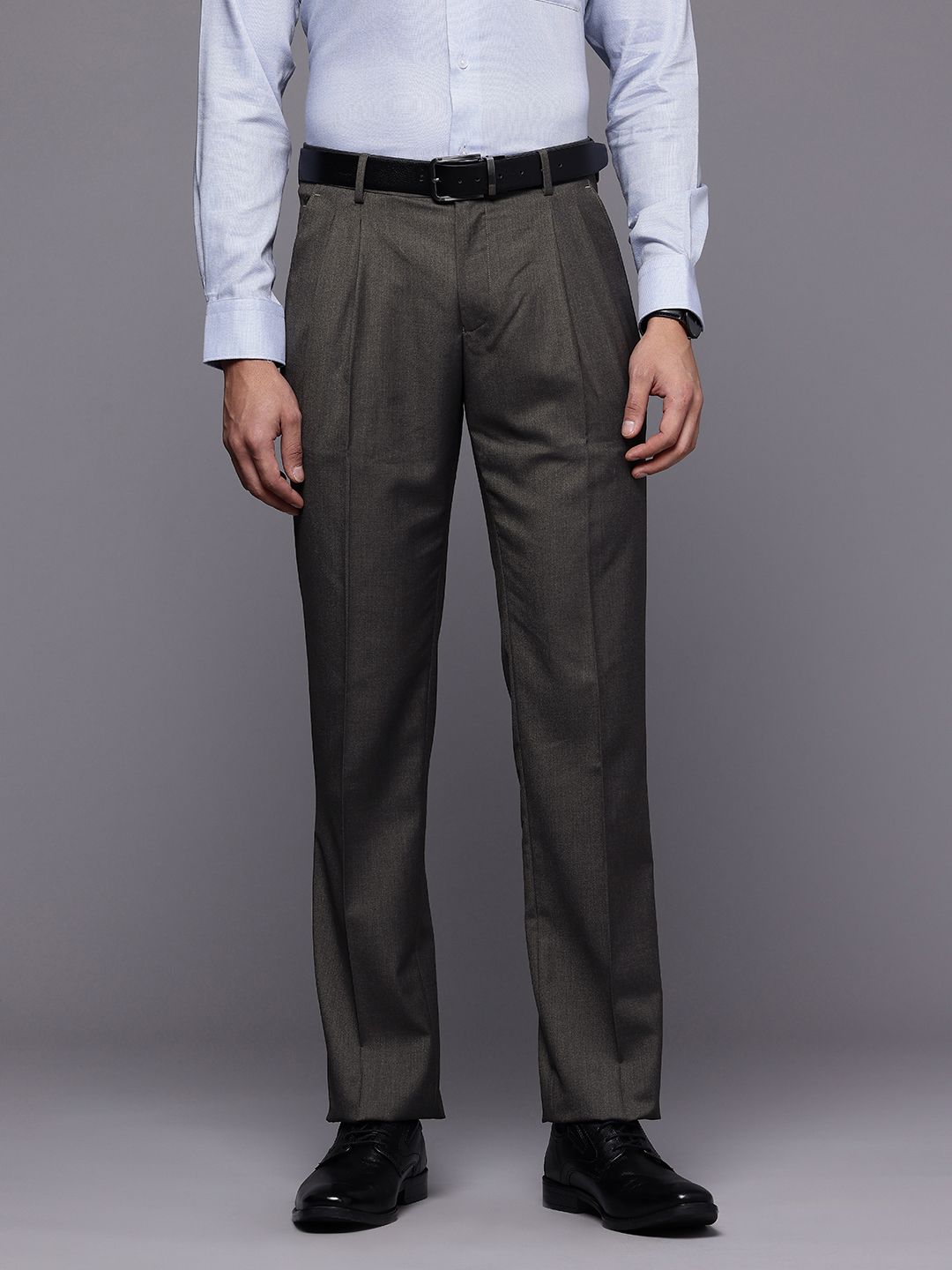 Louis Philippe Men Pleated Formal Trousers